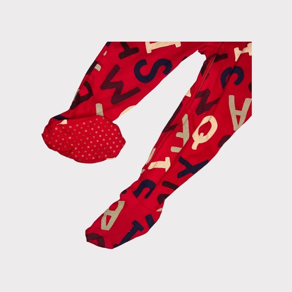 Old Navy Alphabets Red Footed Sleeper - Picture 3 of 5
